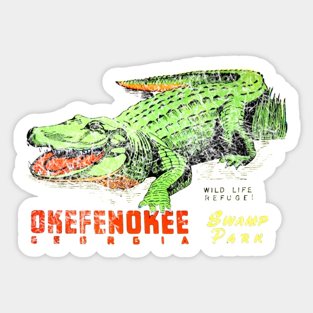 Okefenokee Georgia Vintage Sticker by Hilda74